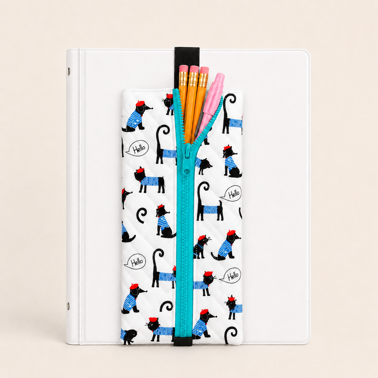Étui à crayons avec élastique intégré – Pour agenda ou cartable