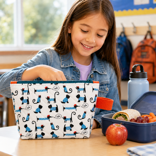 Sac à collation isolé fait main – Motifs colorés pour enfants
