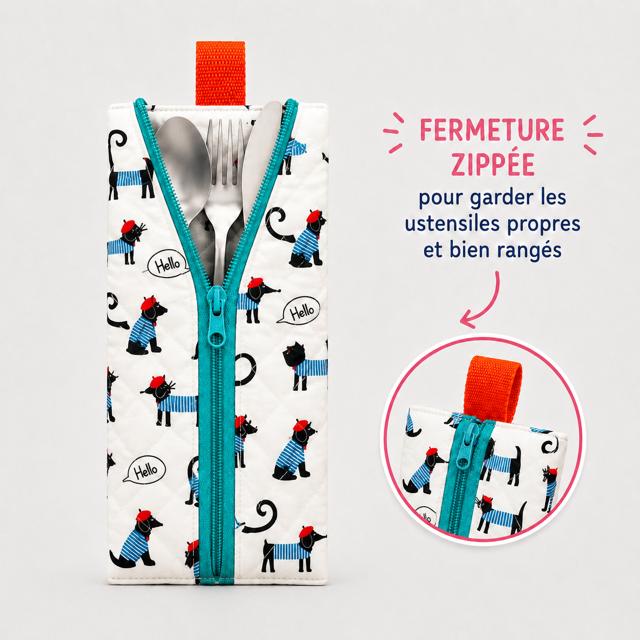 Étui à ustensiles réutilisable – Pour boîte à lunch