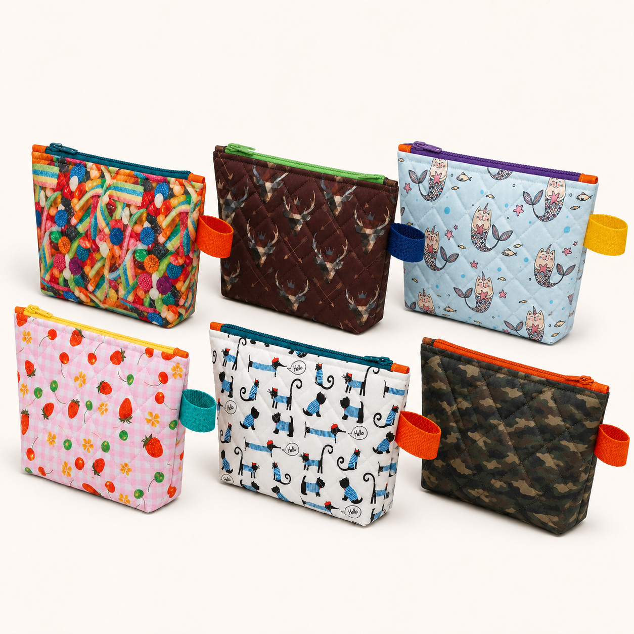 Sac à collation isolé fait main – Motifs colorés pour enfants