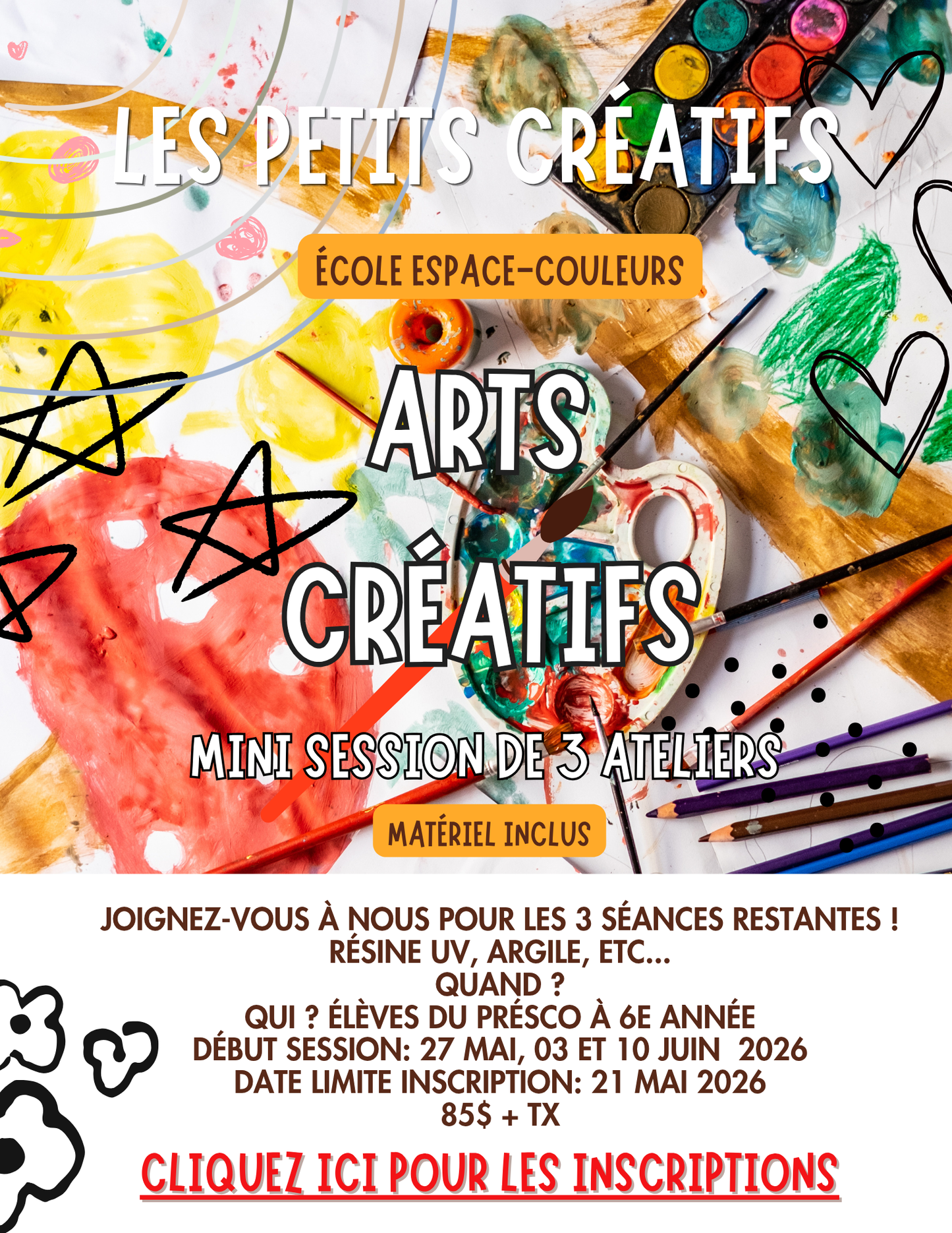 ÉCOLE ESPACE-COULEURS | MINI SESSION | Préscolaire à 6e année