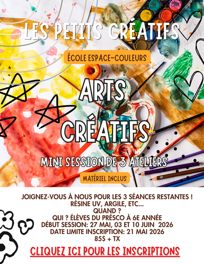 ÉCOLE ESPACE-COULEURS | MINI SESSION | Préscolaire à 6e année