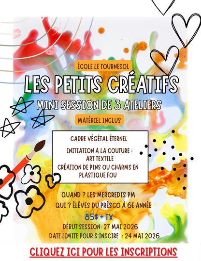 ÉCOLE LE TOURNESOL | MINI SESSION | Préscolaire à 6e année