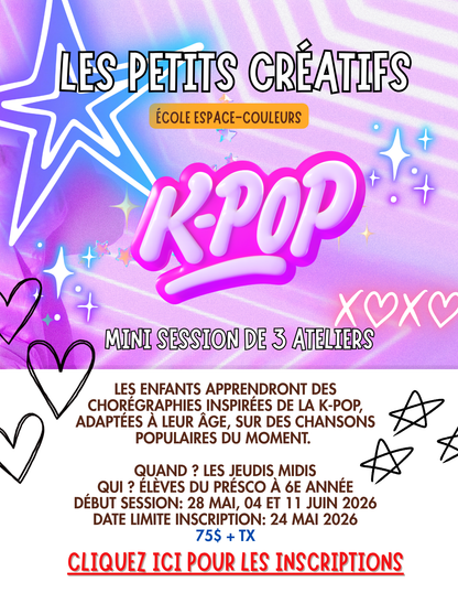 ÉCOLE ESPACE-COULEURS | MINI SESSION | Préscolaire à 6e année