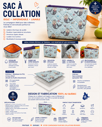 Sac à collation isolé fait main – Motifs colorés pour enfants
